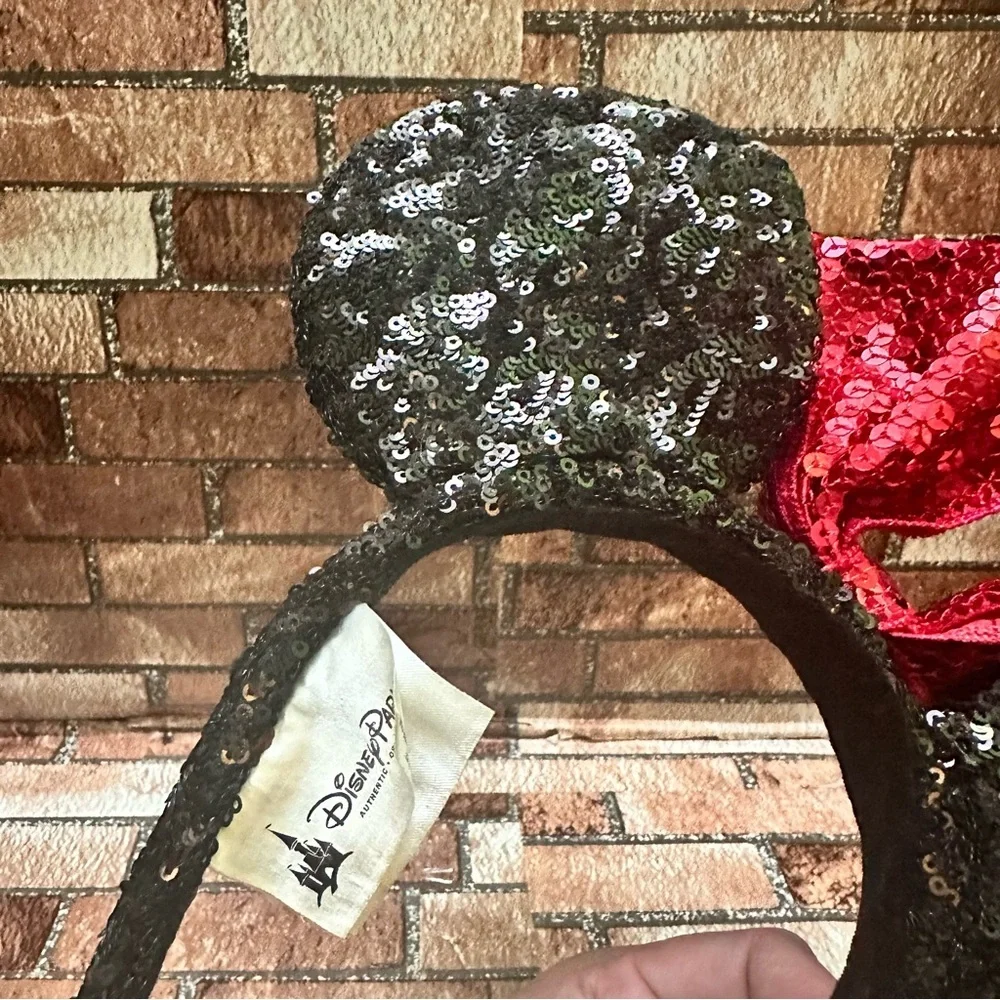 Disney Sequin Red and Black Mouse Ears Headband